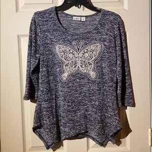 Navy Sweater With Butterfly Design 🦋